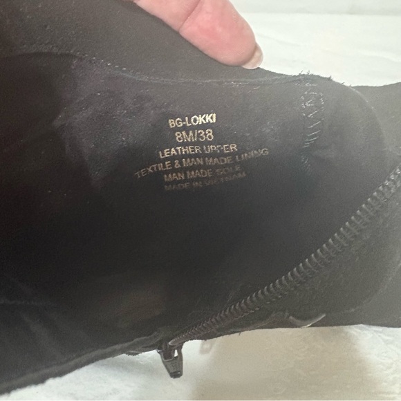 BCBGeneration Lokki ankle bootie in black suede with studded straps. Size 8 - Picture 11 of 11